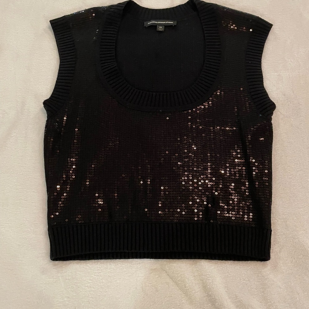 * 2 for $15*  Black Sequin Sleeveless Top
